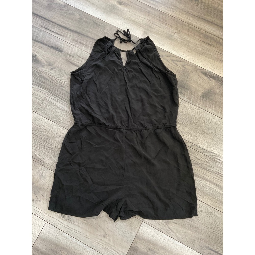 Aeropostale Womens XL‎ Black Halter Neck Keyhole Sleeveless Romper Jumpsuit